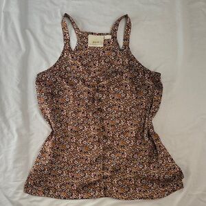 Antropologie Maeve Brown and White Patterned Camisole